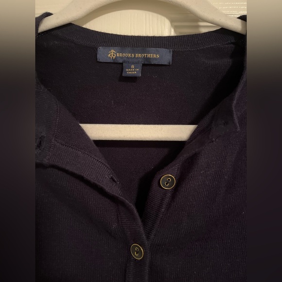 Brooks Brothers cropped crochet navy button cardigan small - Picture 3 of 3